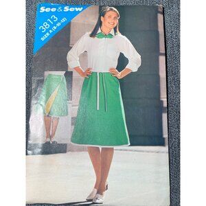 Butterick Misses Skirt Scarf Sewing Pattern sz 8-12 3813 - uncut